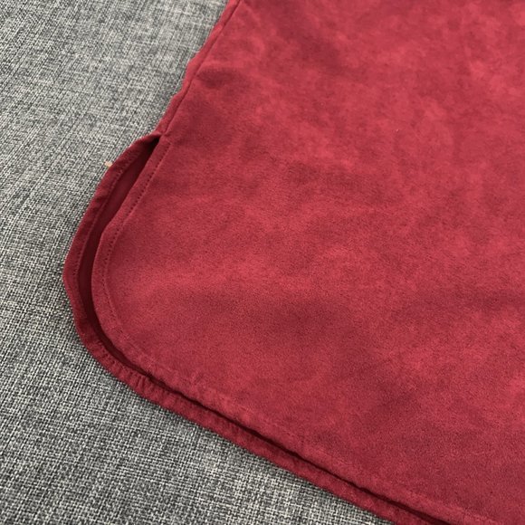 Studio Works Women's Red Button Down Blouse Suede Material Medium 100% Polyester - Picture 8 of 15